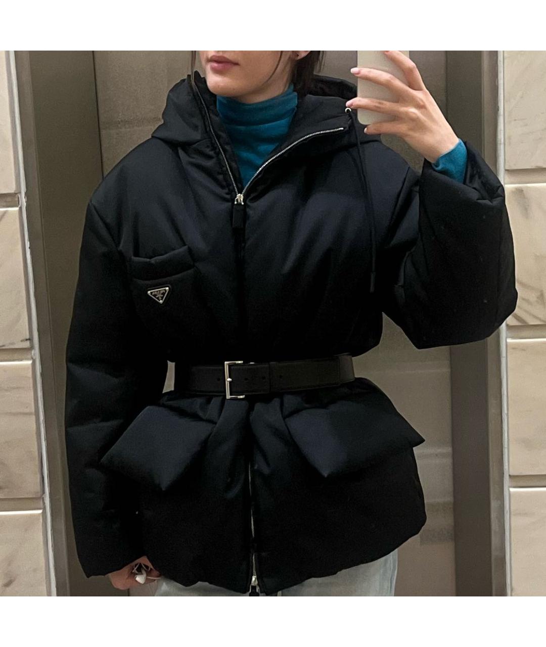 PRADA Черный полиамидовый пуховик, фото 8