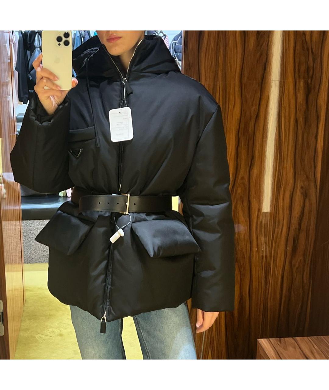 PRADA Черный полиамидовый пуховик, фото 6