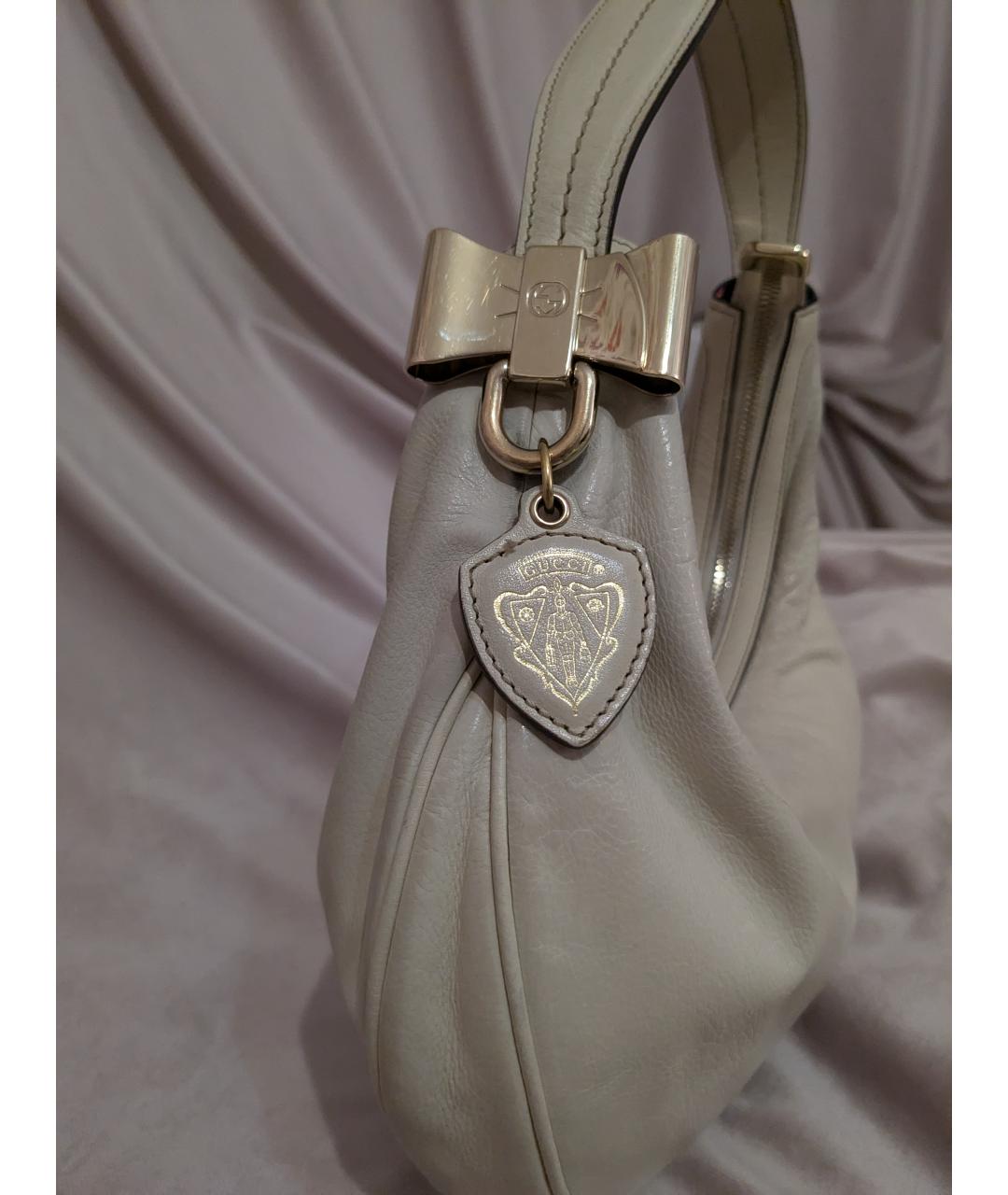 GUCCI Бежевая кожаная сумка через плечо, фото 3