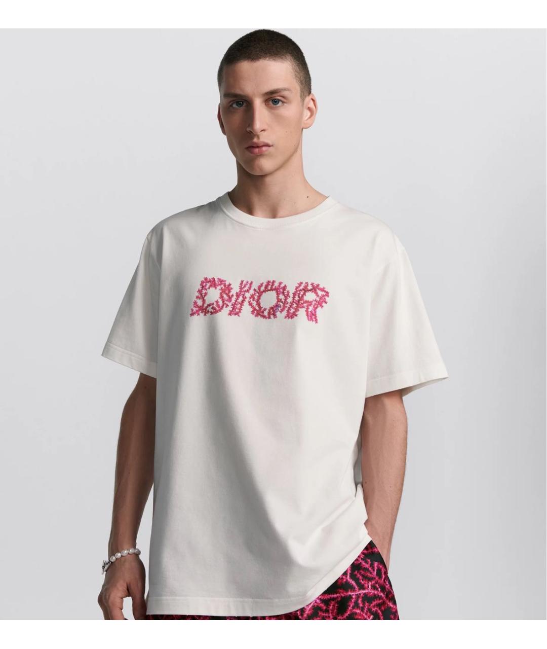 CHRISTIAN DIOR Белая хлопковая футболка, фото 3