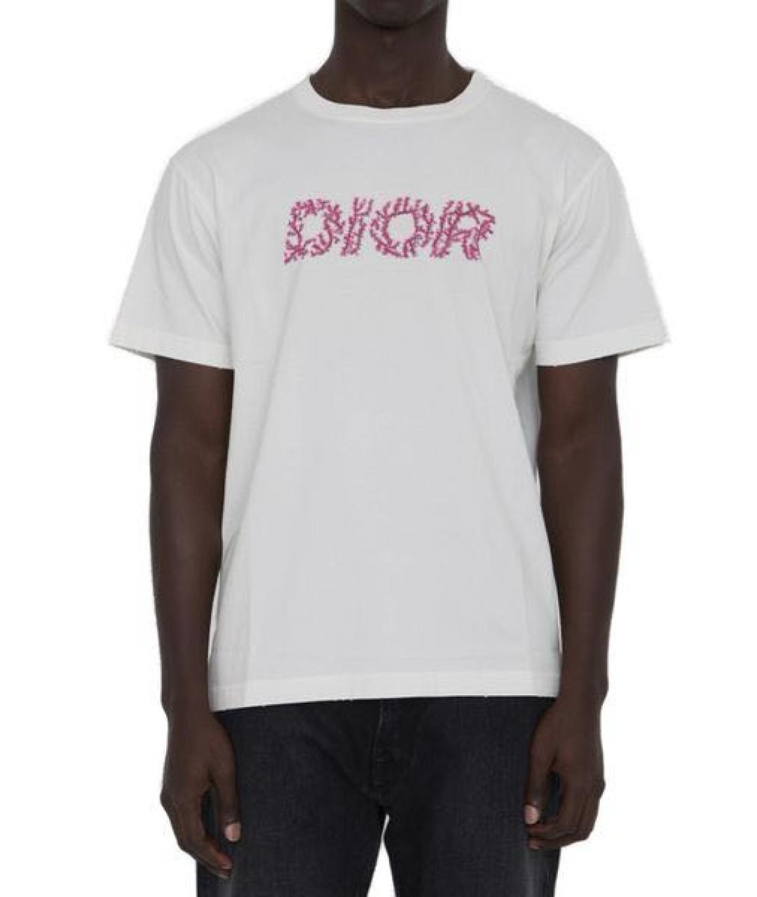CHRISTIAN DIOR Белая хлопковая футболка, фото 2