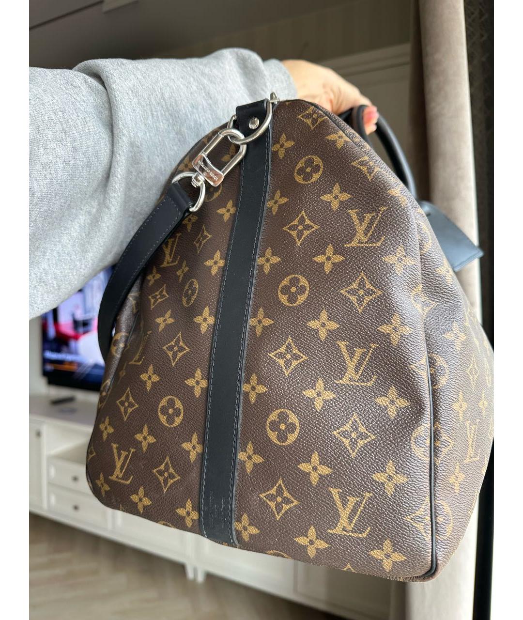 LOUIS VUITTON Коричневая кожаная дорожная/спортивная сумка, фото 7