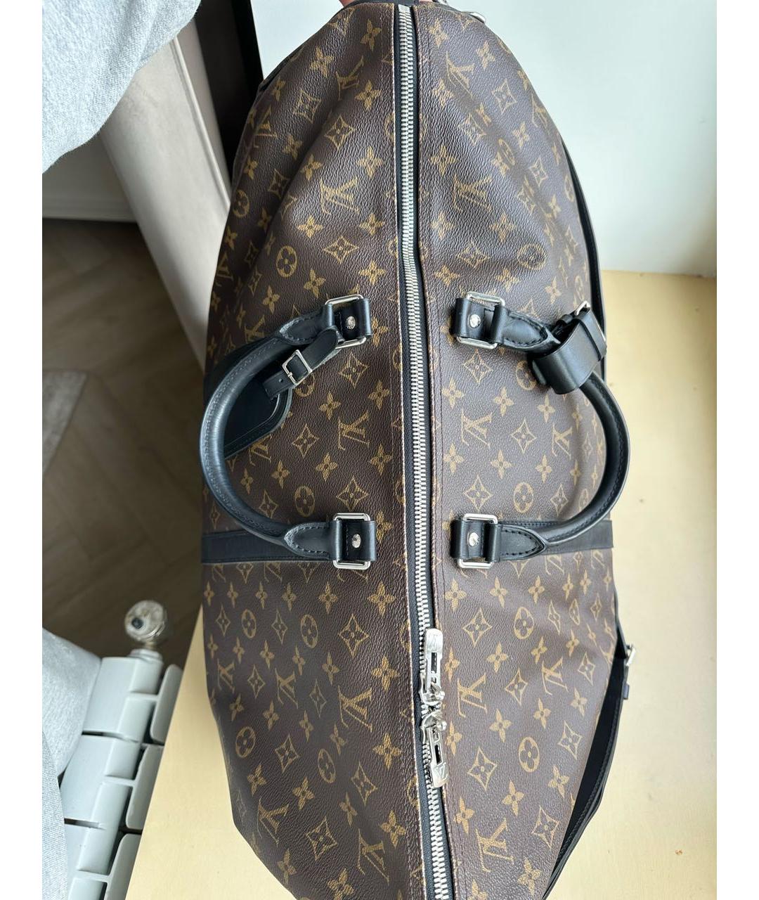 LOUIS VUITTON Коричневая кожаная дорожная/спортивная сумка, фото 4