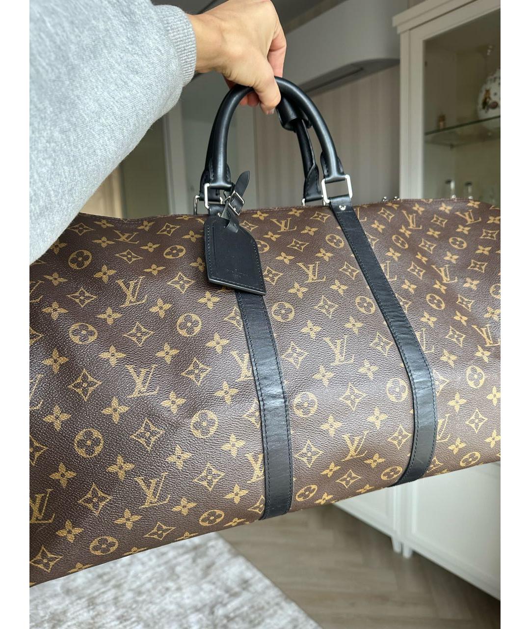 LOUIS VUITTON Коричневая кожаная дорожная/спортивная сумка, фото 2