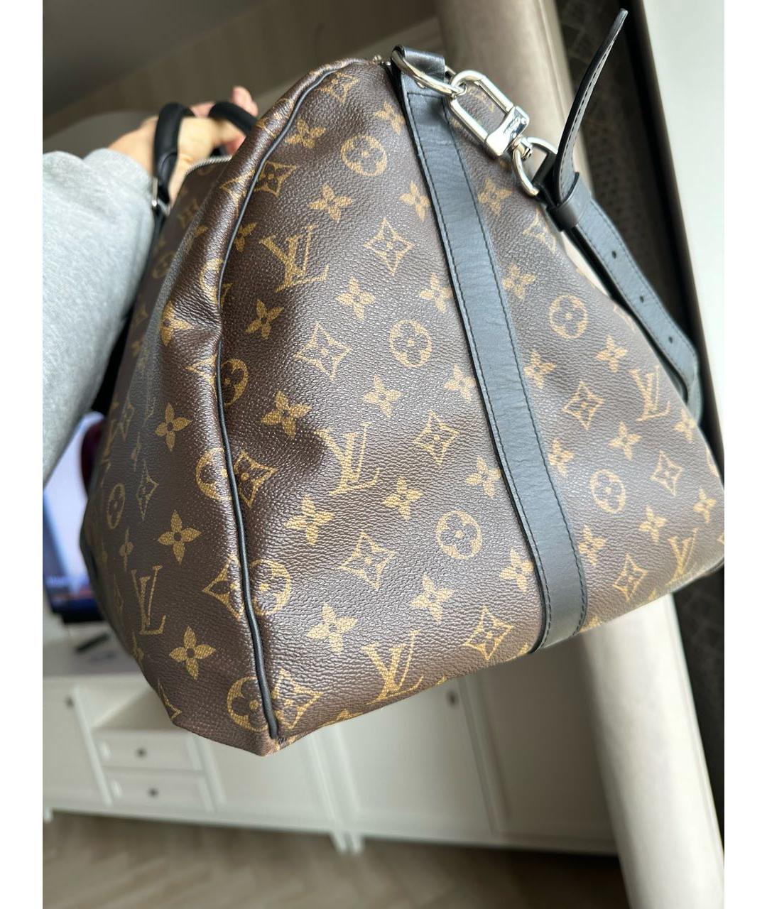 LOUIS VUITTON Коричневая кожаная дорожная/спортивная сумка, фото 5