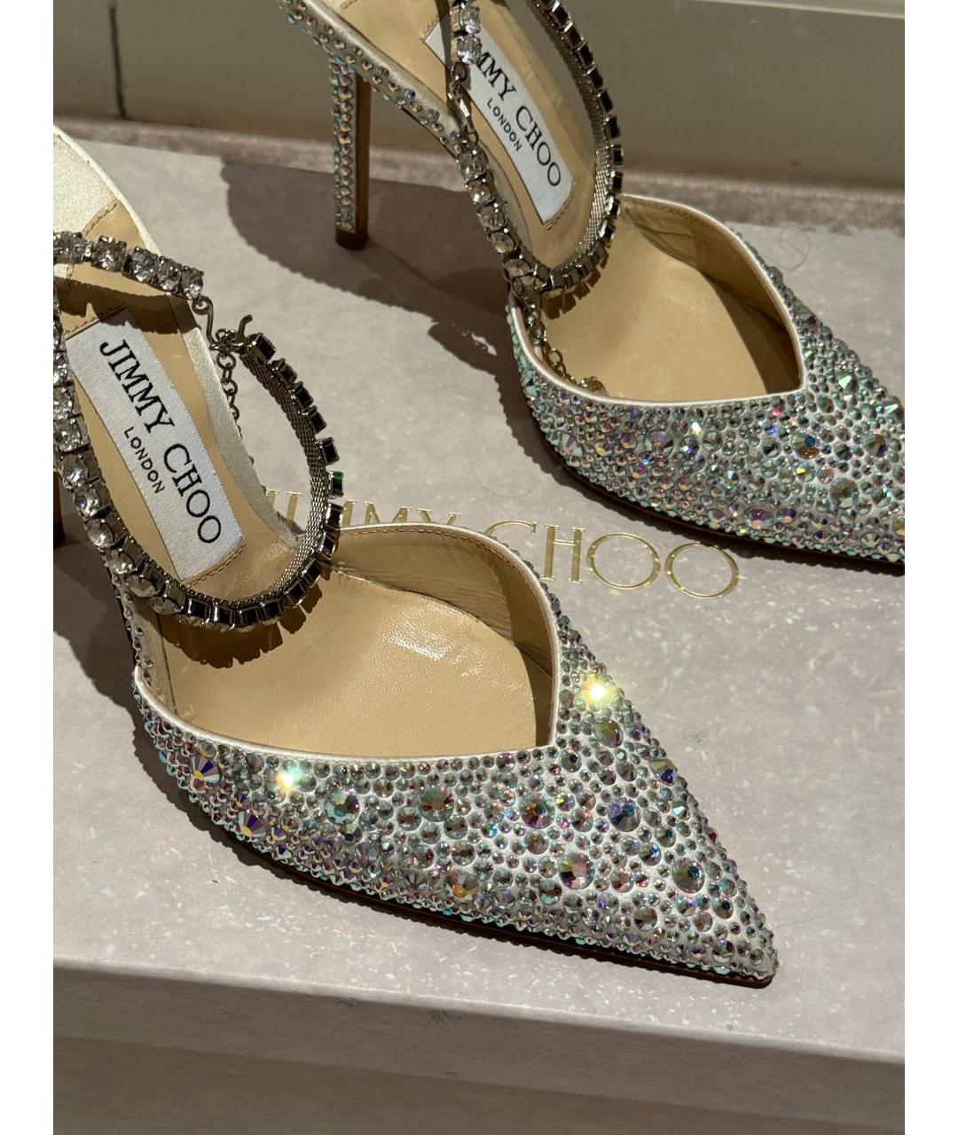 JIMMY CHOO Белые кожаные туфли, фото 3