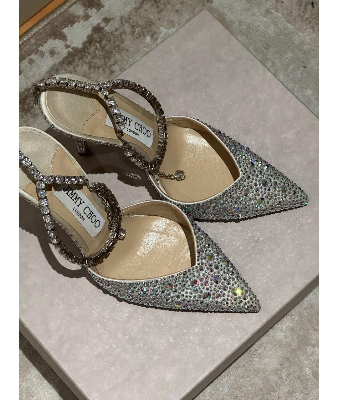 JIMMY CHOO Белые кожаные туфли, фото 2