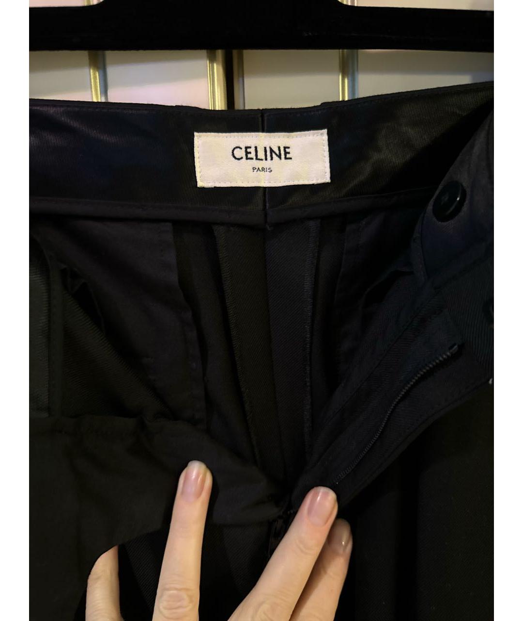 CELINE Черные шерстяные брюки широкие, фото 3