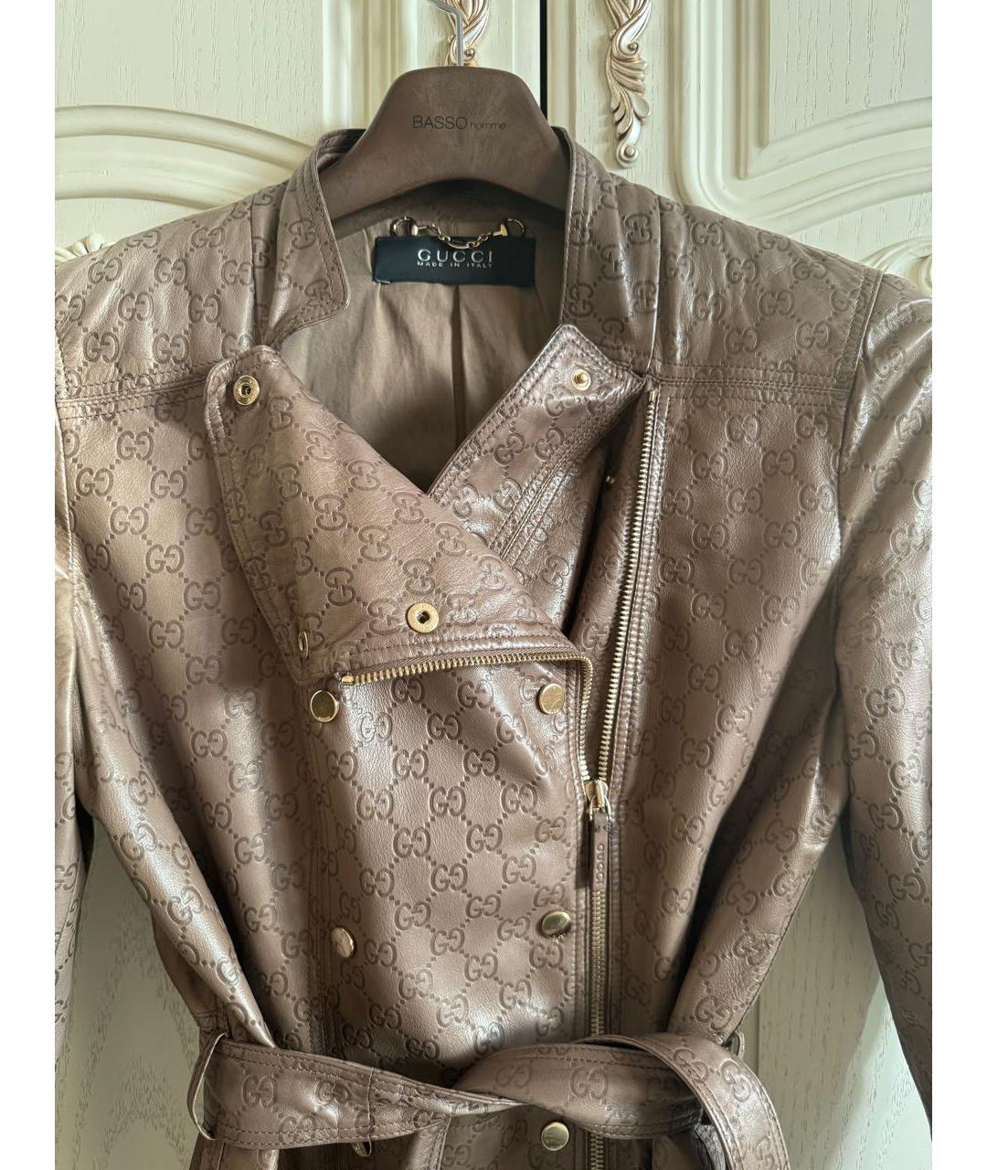 GUCCI Коричневая кожаная куртка, фото 6
