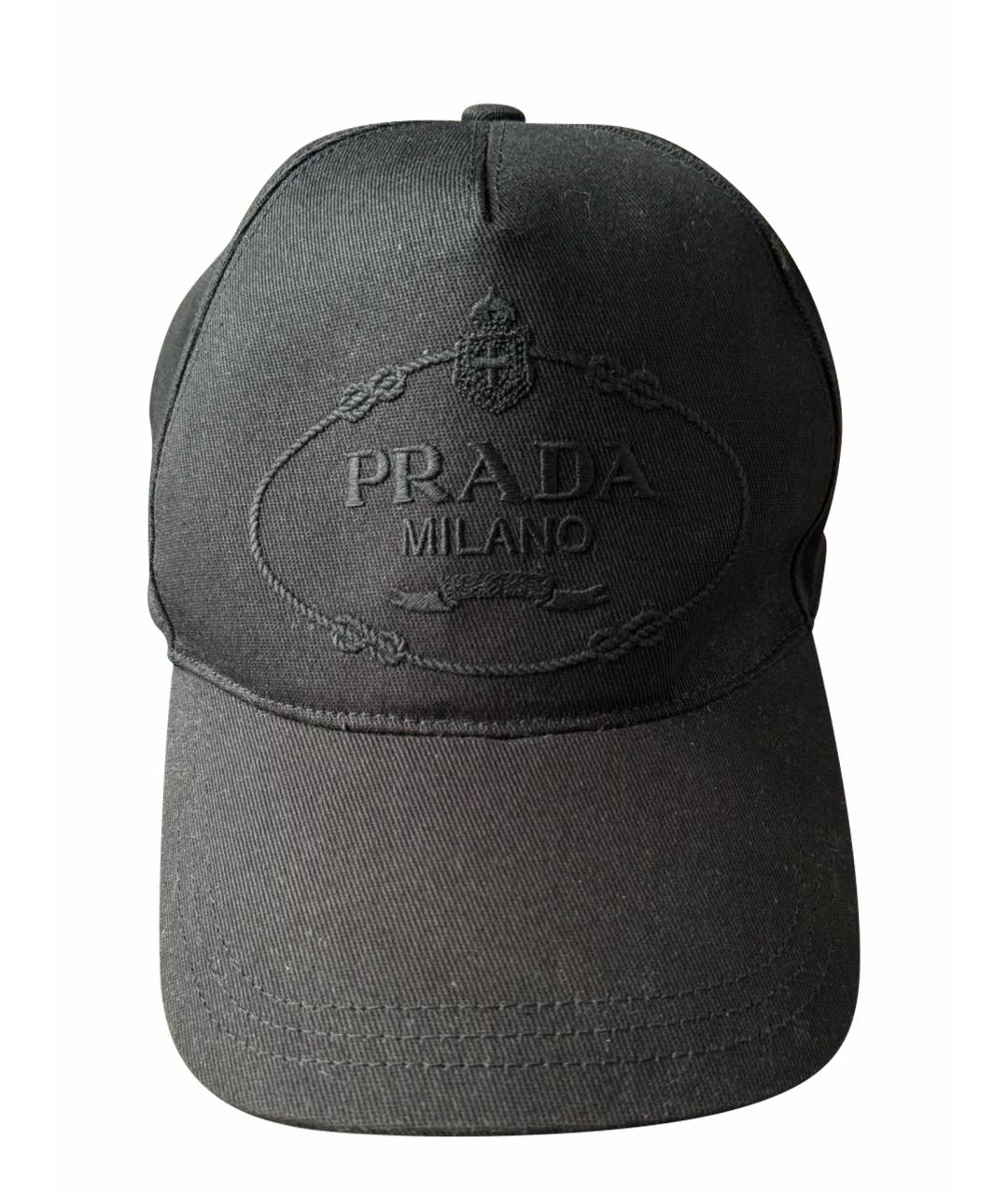 PRADA Черная хлопковая кепка, фото 1