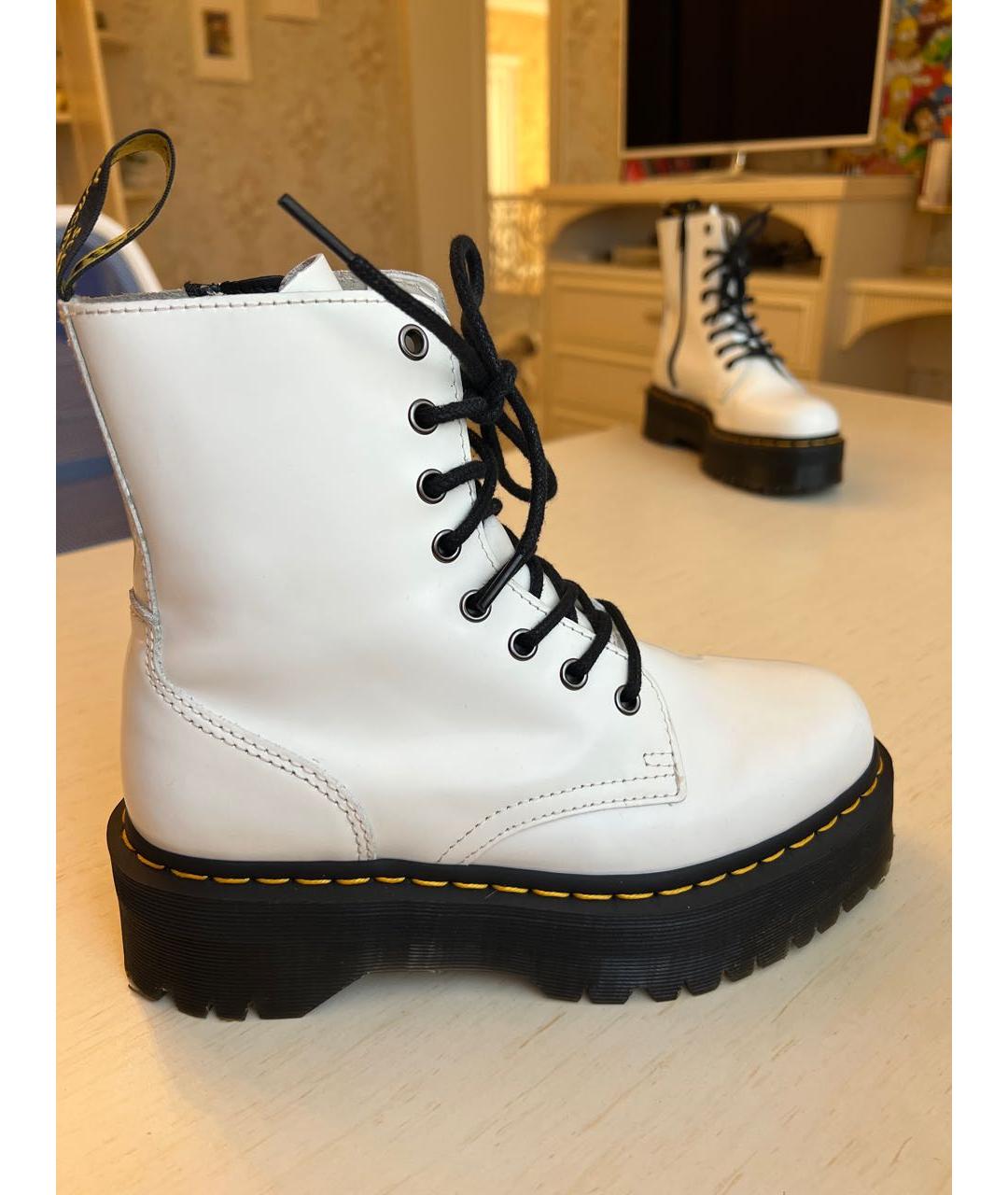 DR. MARTENS Белые кожаные ботинки, фото 7