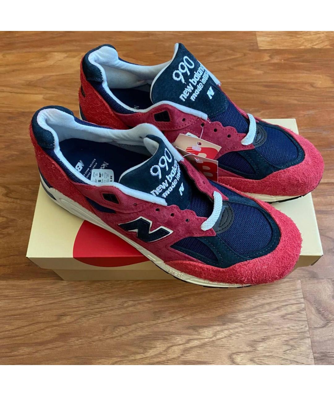 NEW BALANCE Бордовые замшевые низкие кроссовки / кеды, фото 2