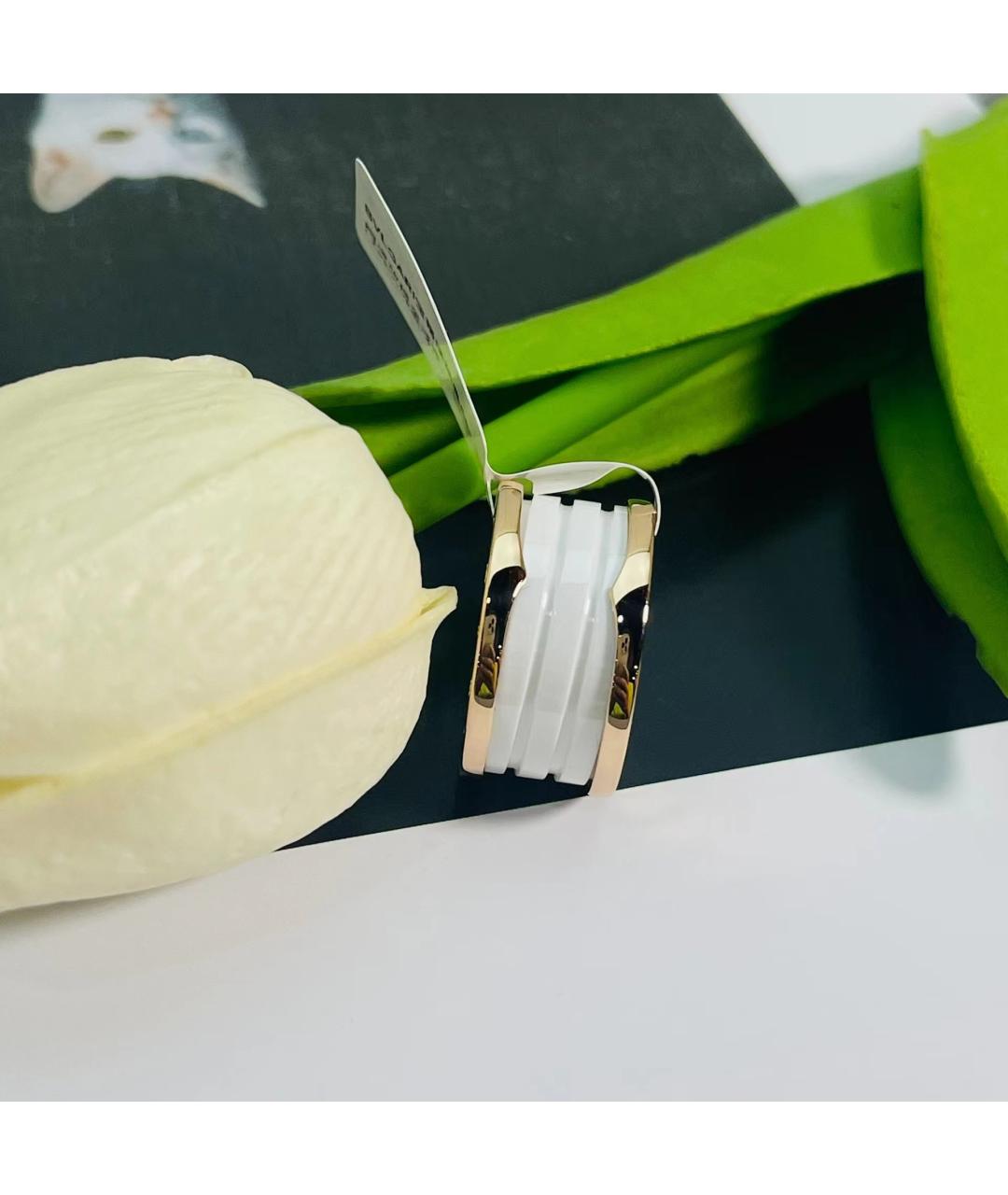 BVLGARI Белое кольцо из розового золота, фото 2