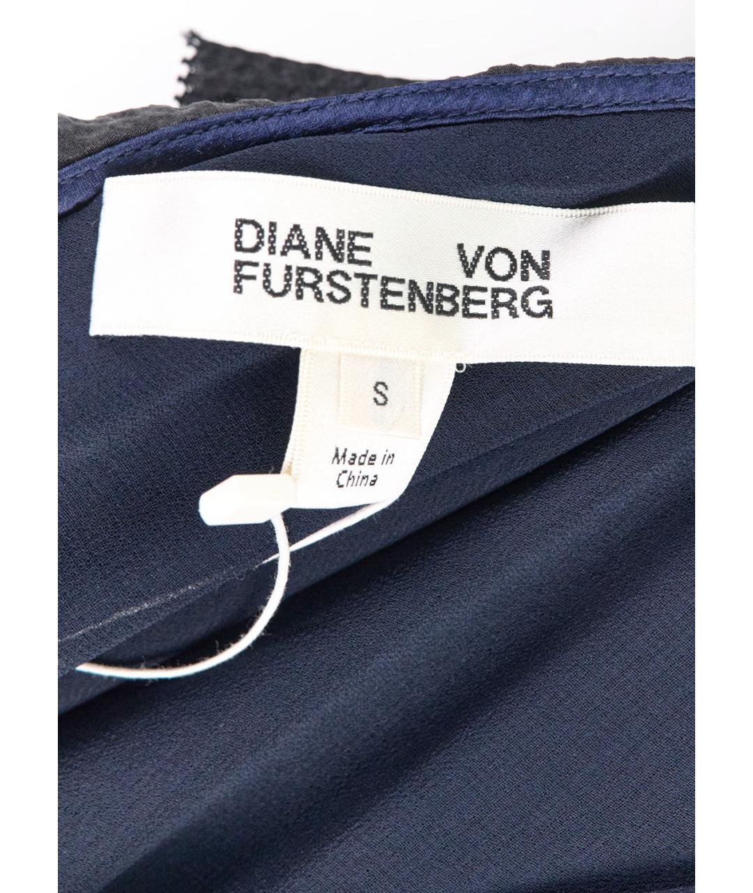 DIANE VON FURSTENBERG Темно-синее шелковое вечернее платье, фото 3