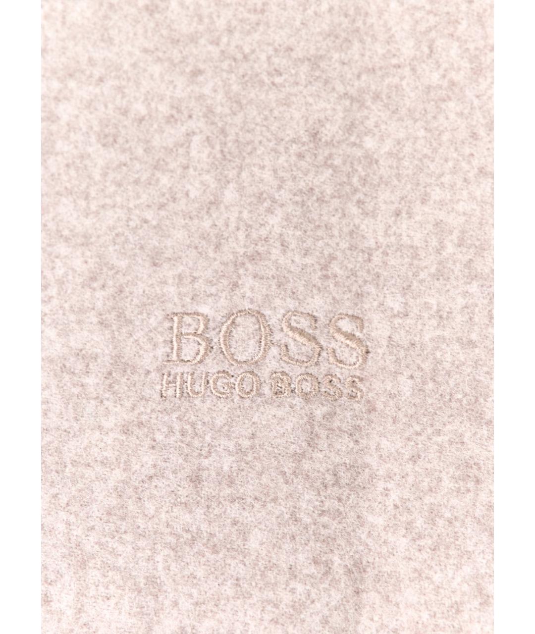 HUGO BOSS Бежевый шерстяной шарф, фото 2