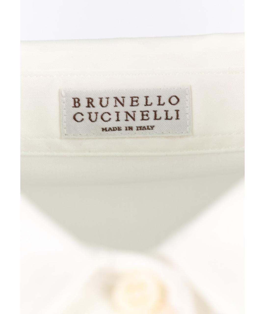 BRUNELLO CUCINELLI Белая хлопковая рубашка, фото 3