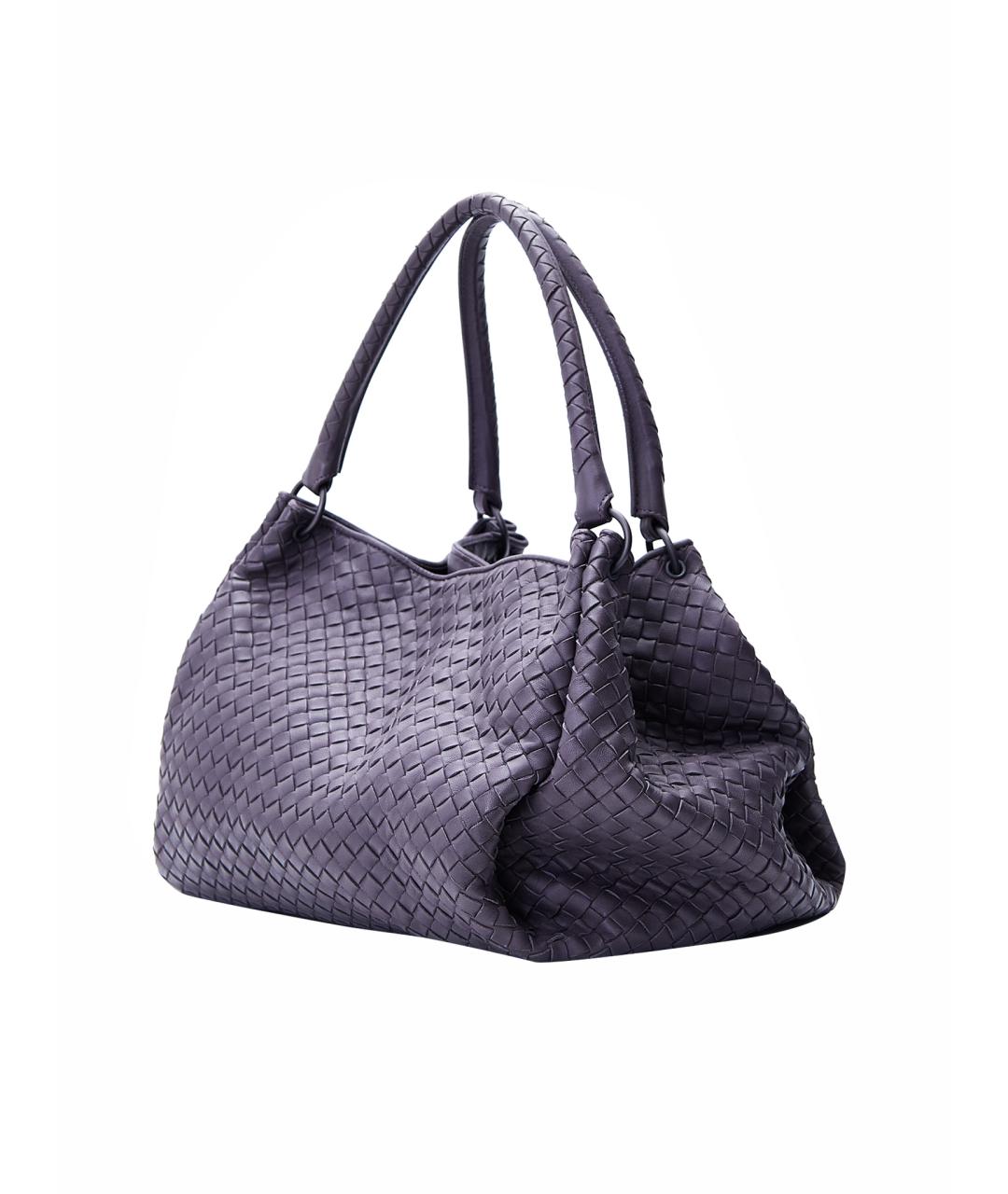 BOTTEGA VENETA Антрацитовая кожаная сумка с короткими ручками, фото 2