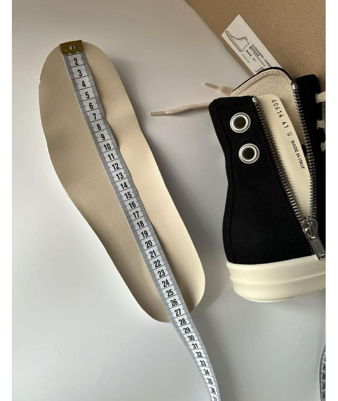 RICK OWENS DRKSHDW Черные высокие кроссовки / кеды, фото 6