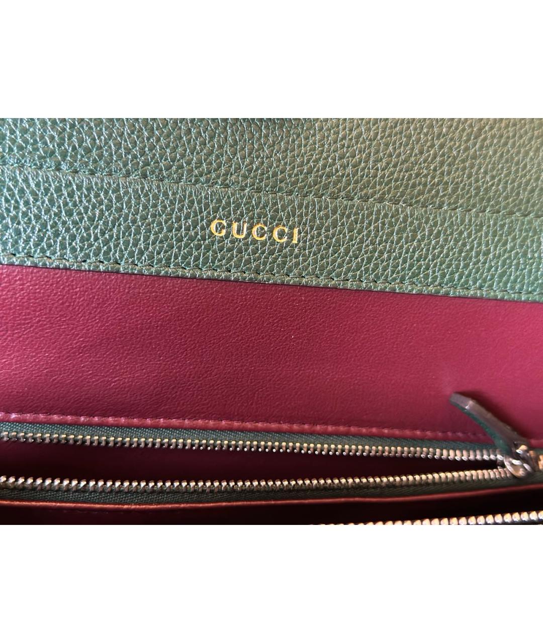 GUCCI Зеленая кожаная сумка с короткими ручками, фото 6