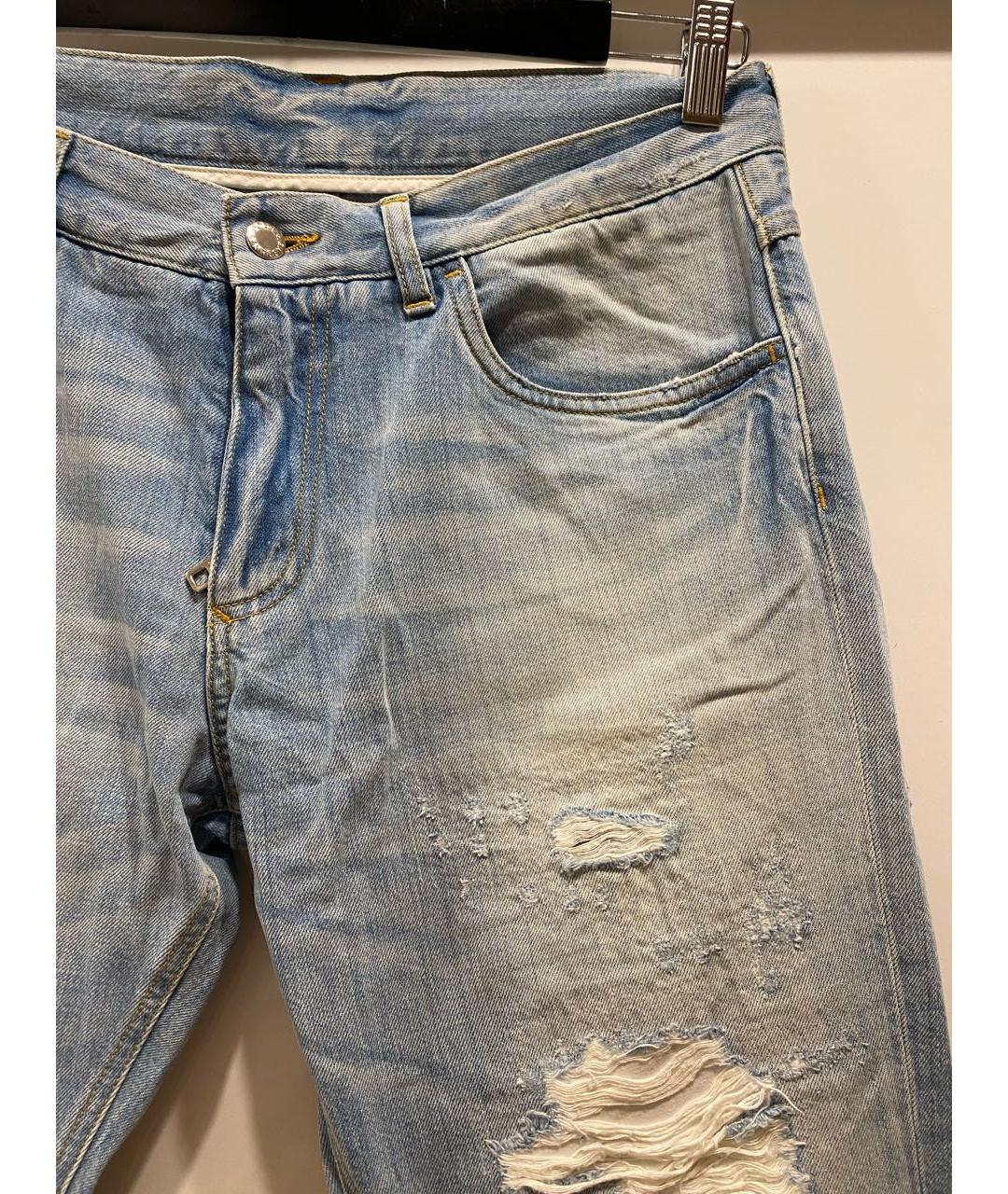 DOLCE&GABBANA Голубые хлопковые прямые джинсы, фото 2