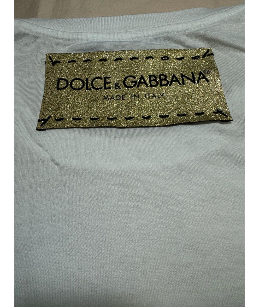 DOLCE&GABBANA Белая хлопковая футболка, фото 5