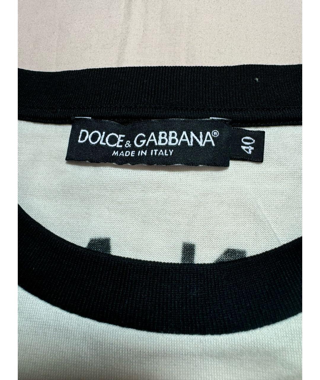 DOLCE&GABBANA Белая хлопковая футболка, фото 2