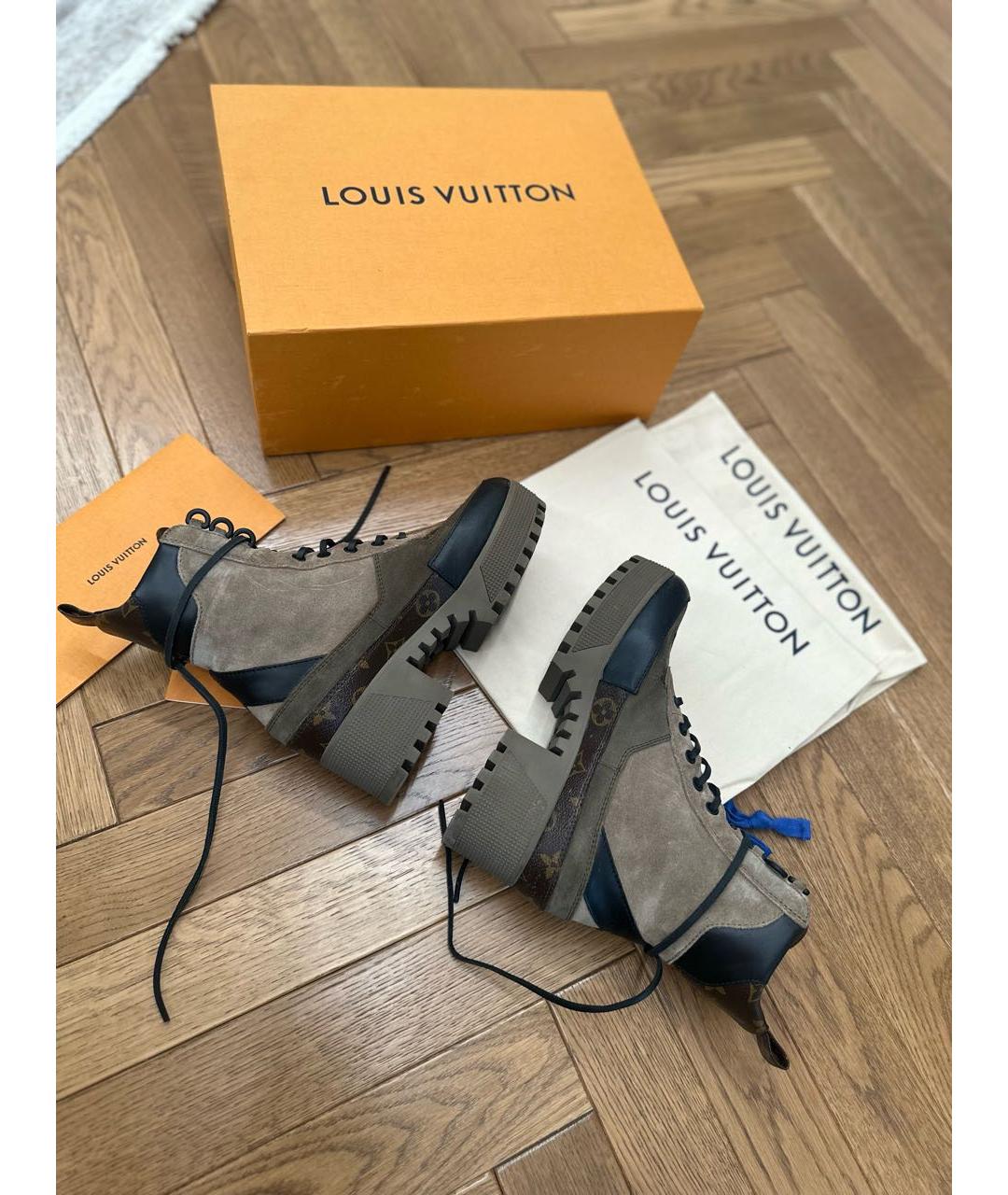 LOUIS VUITTON Коричневые кожаные полусапоги, фото 6