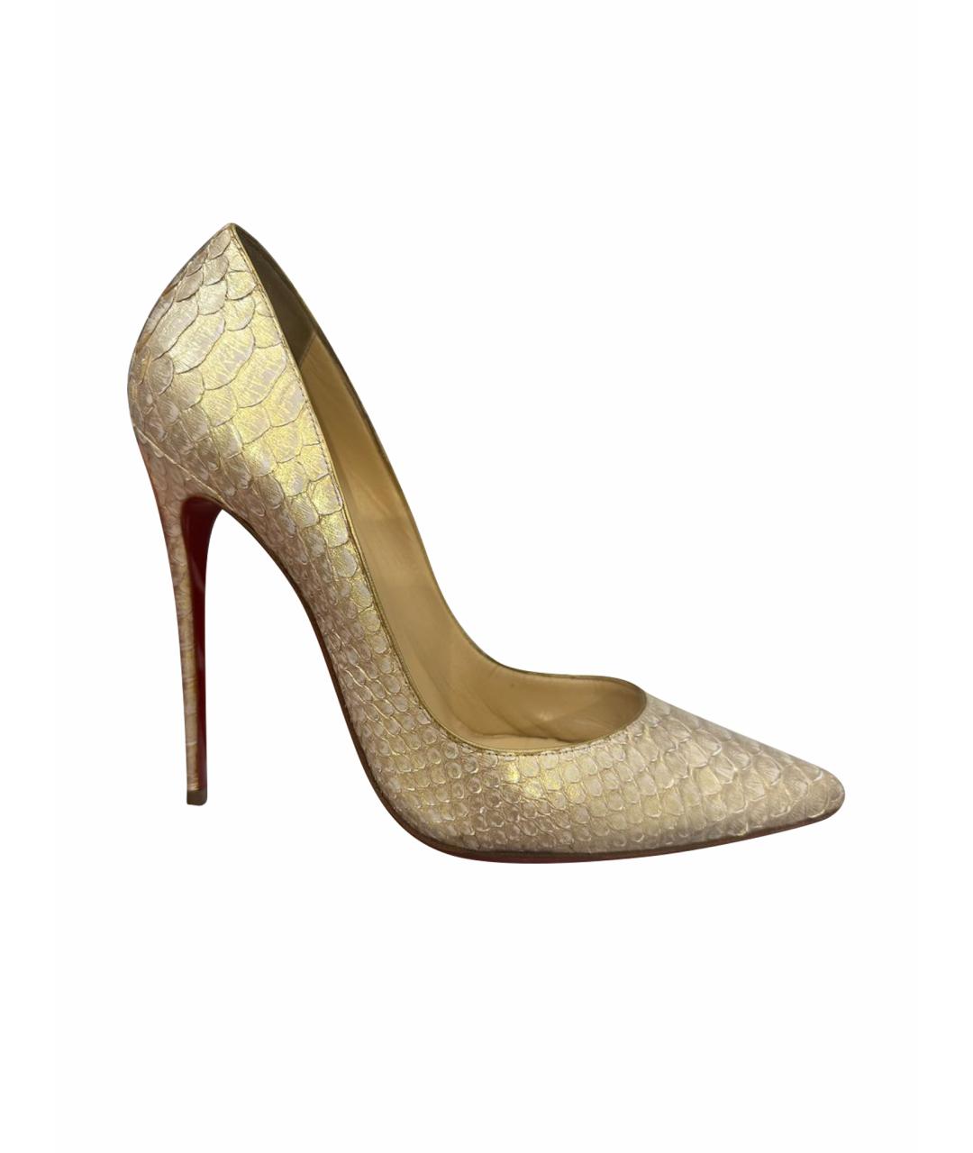 CHRISTIAN LOUBOUTIN Золотые туфли из искусственной кожи, фото 1