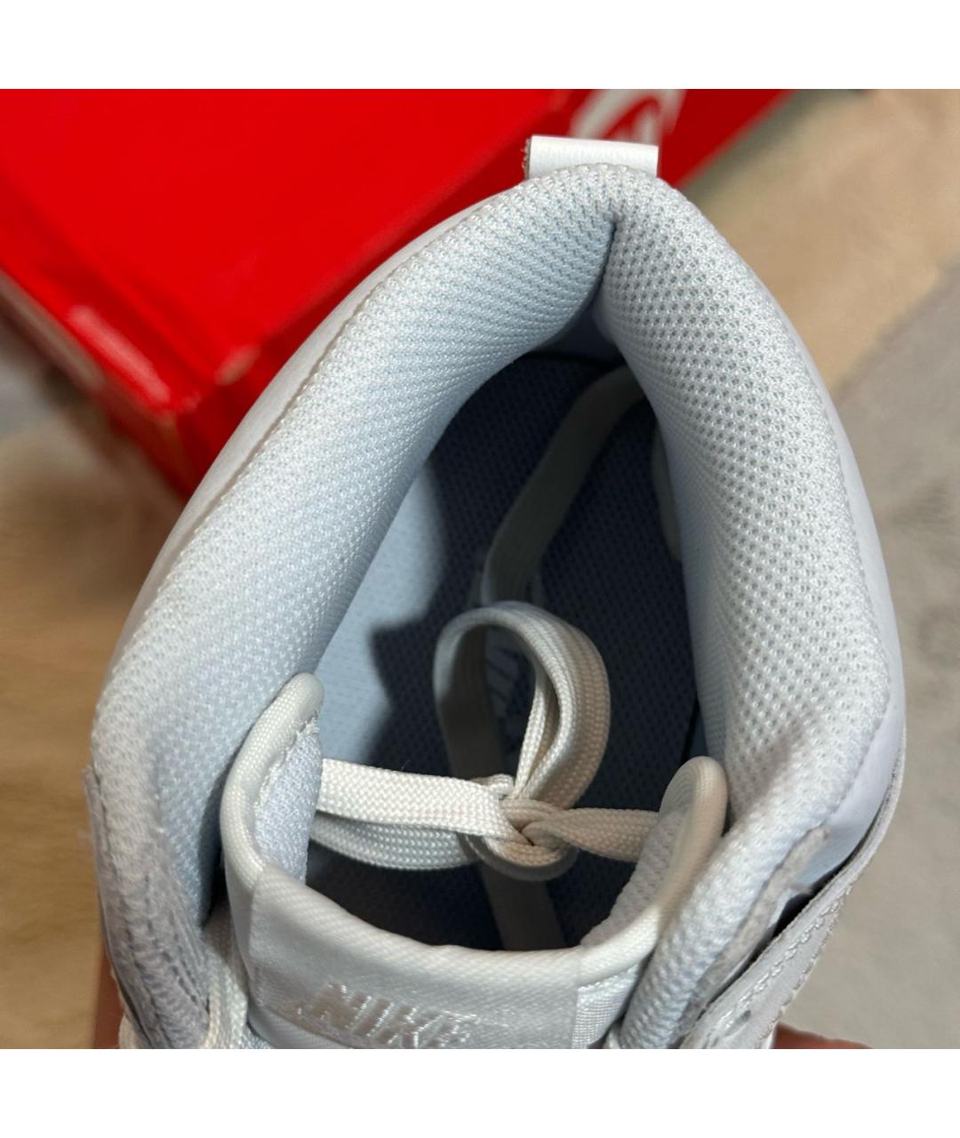 NIKE Серые кожаные высокие кроссовки / кеды, фото 6