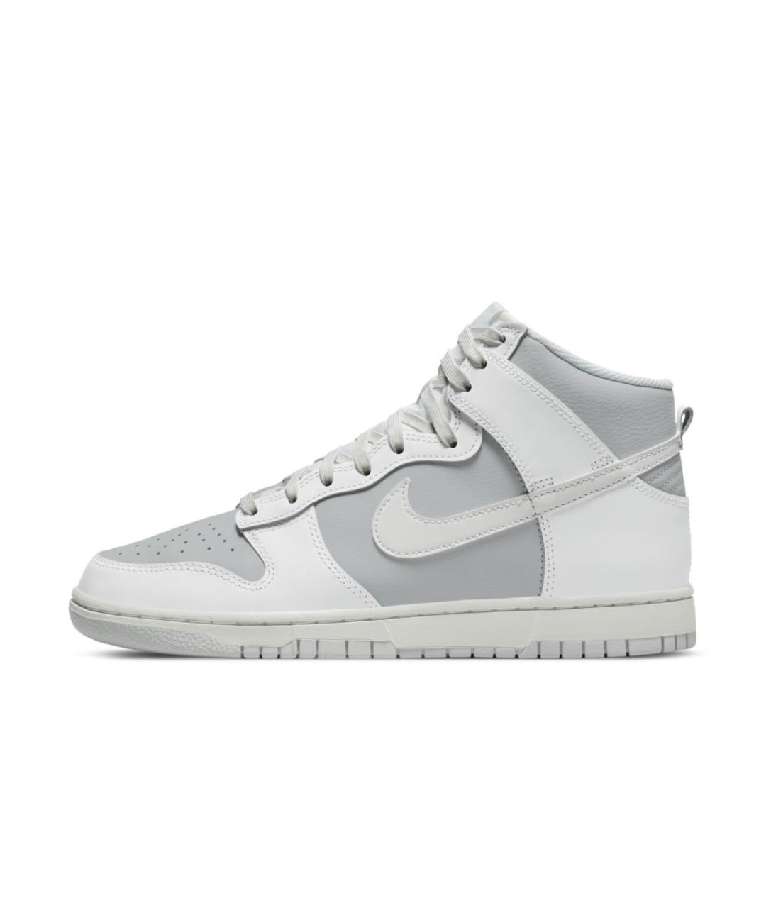 NIKE Серые кожаные высокие кроссовки / кеды, фото 8