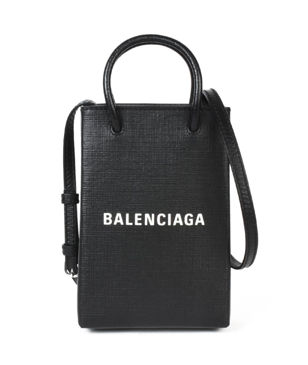 BALENCIAGA Черная кожаная сумка через плечо, фото 1