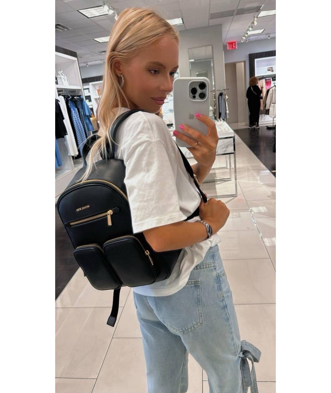 MICHAEL KORS Черный кожаный рюкзак, фото 5