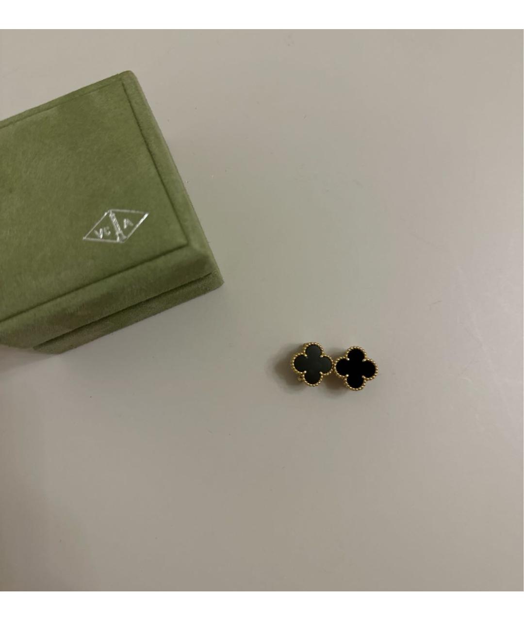 VAN CLEEF & ARPELS Черные серьги из желтого золота, фото 8