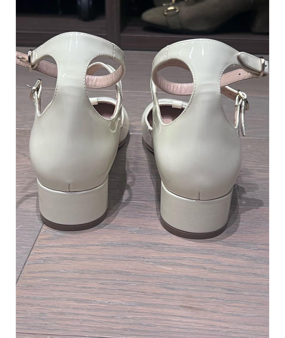 CHRISTIAN DIOR Белые кожаные балетки, фото 4