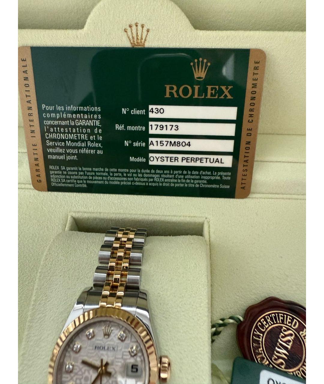 ROLEX Серебряные часы из желтого золота, фото 2