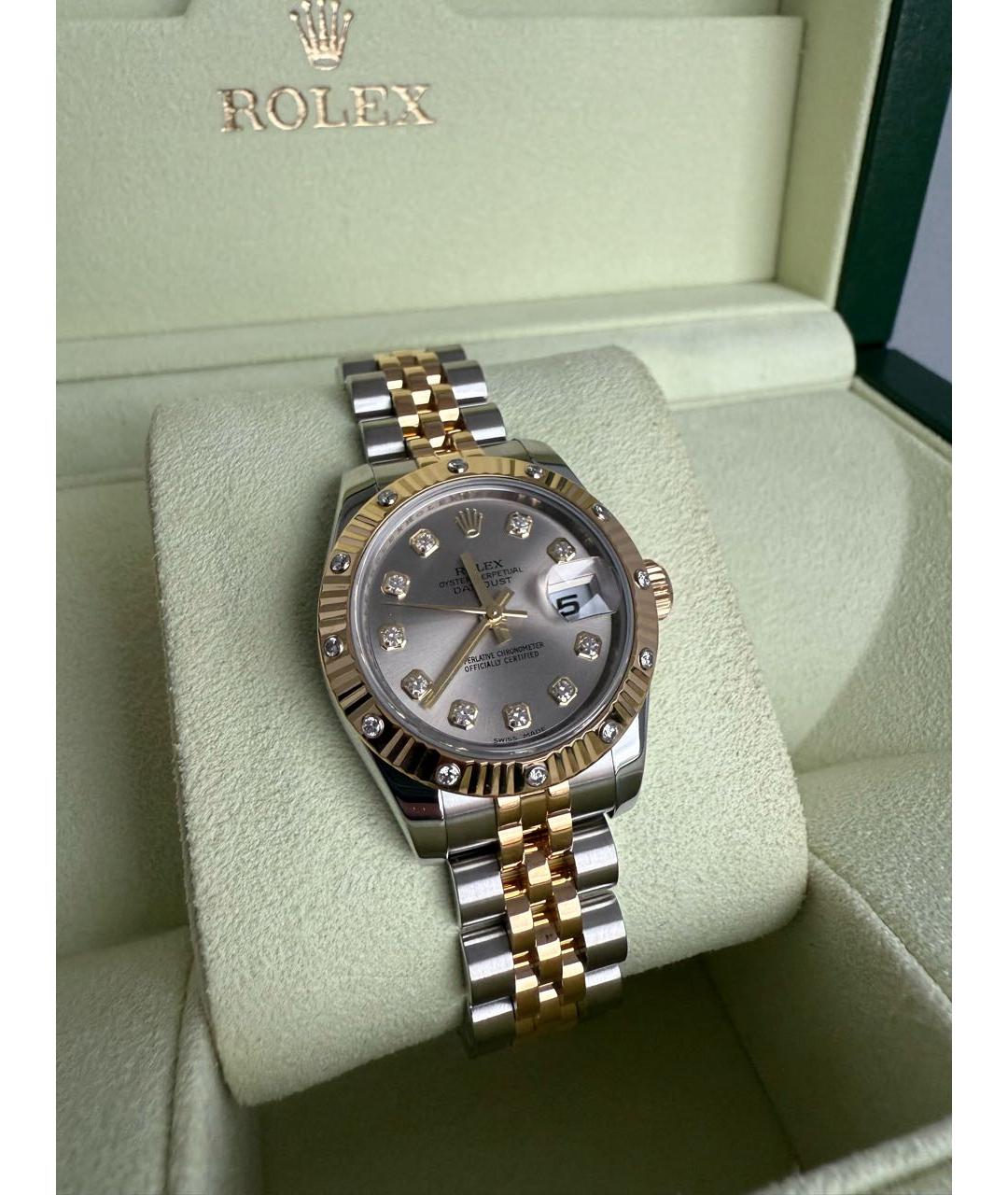 ROLEX Серебряные часы из желтого золота, фото 6