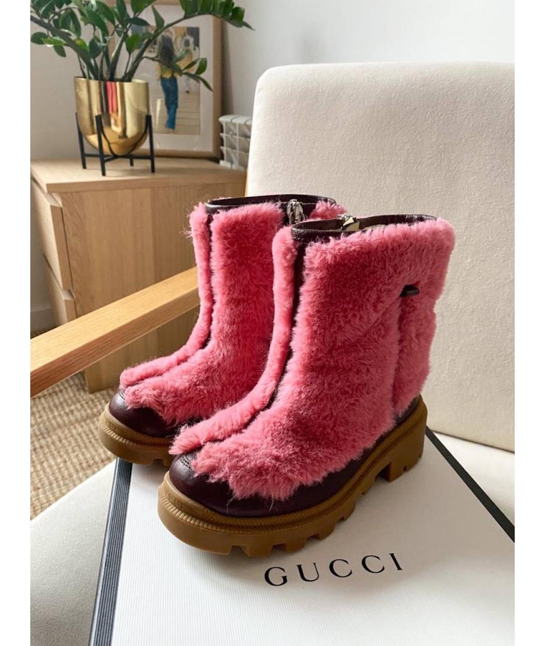 GUCCI Розовые сапоги, фото 6