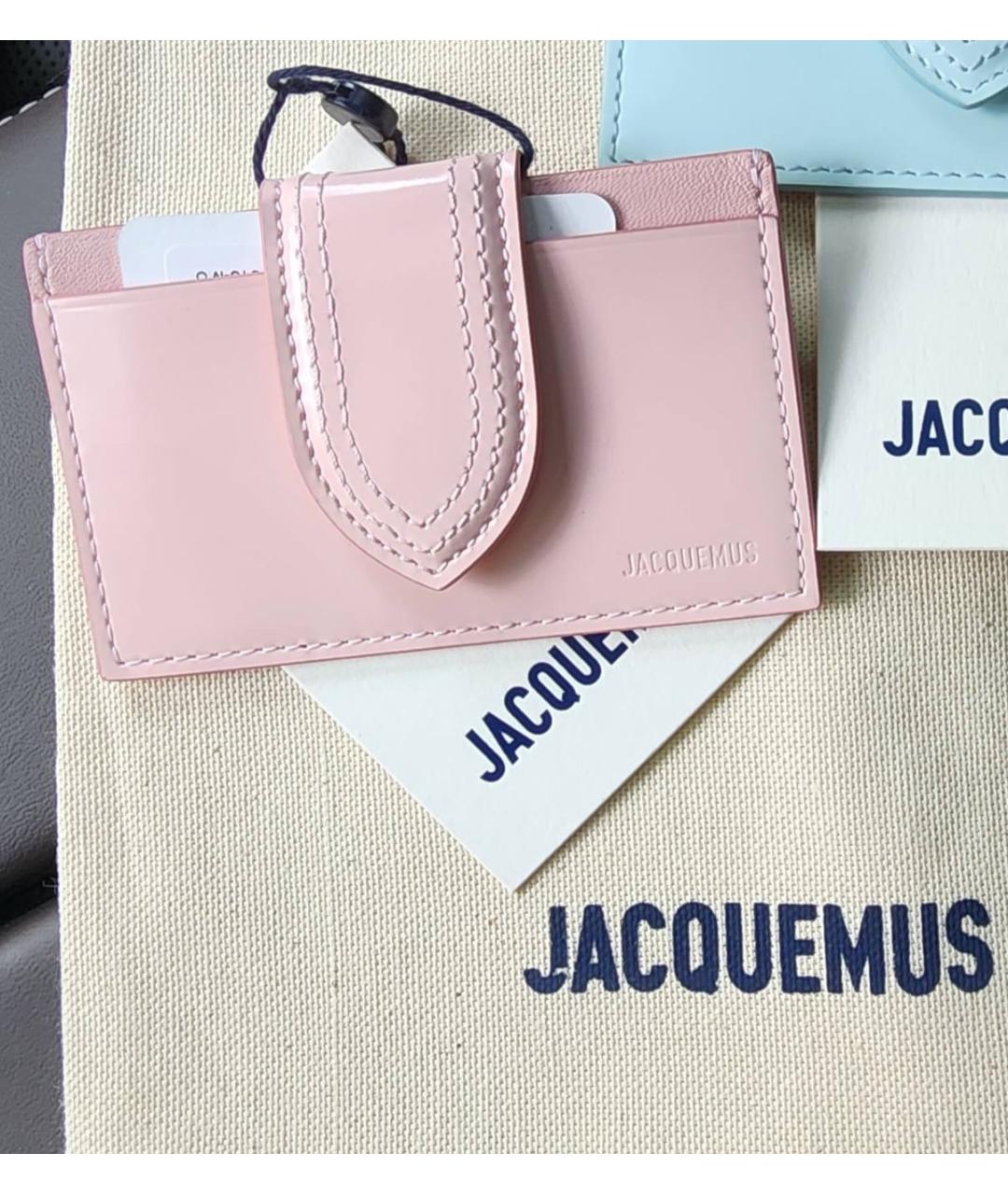 JACQUEMUS Розовый кожаный кардхолдер, фото 3