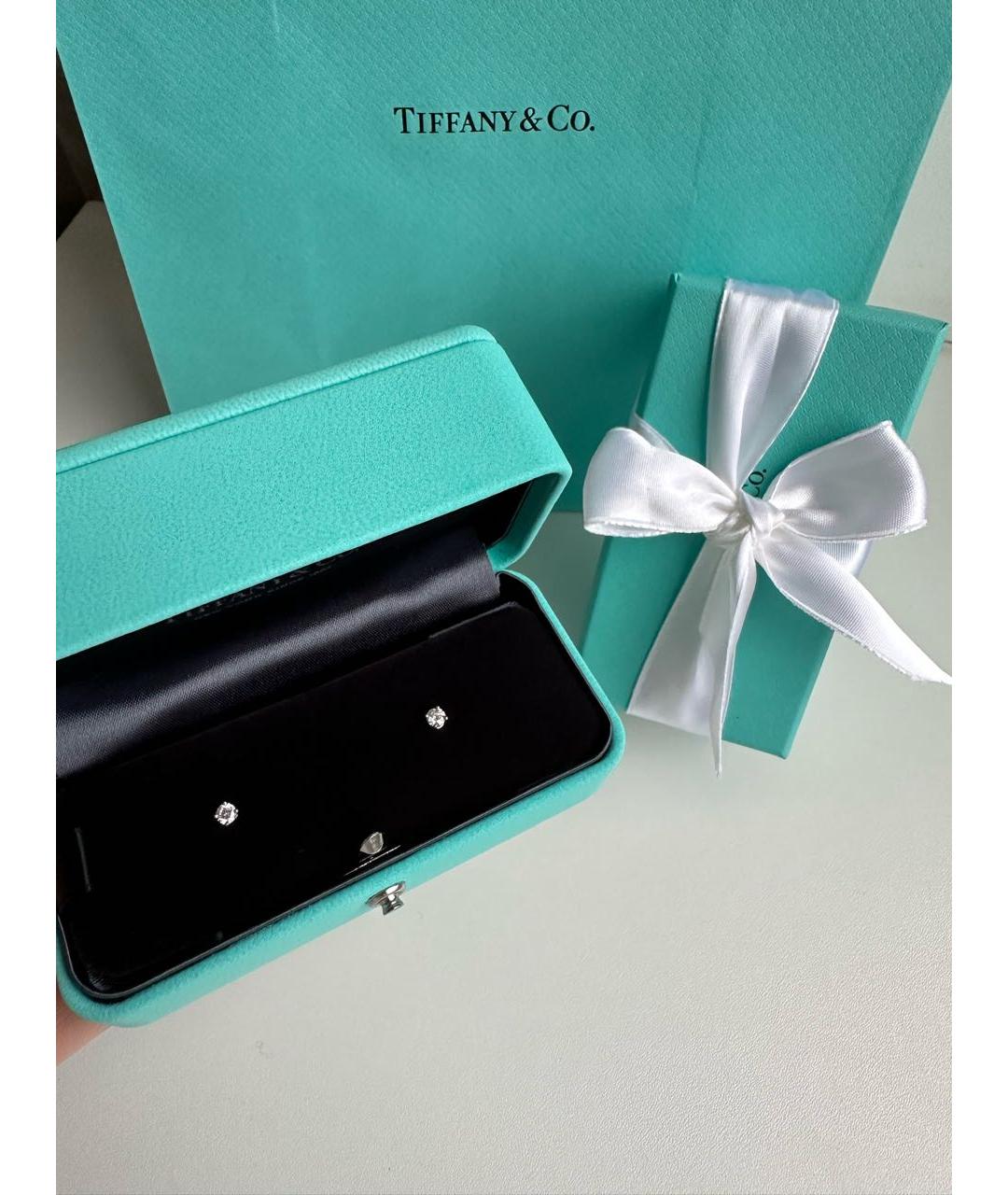 TIFFANY&CO Серебряные платиновые серьги, фото 2