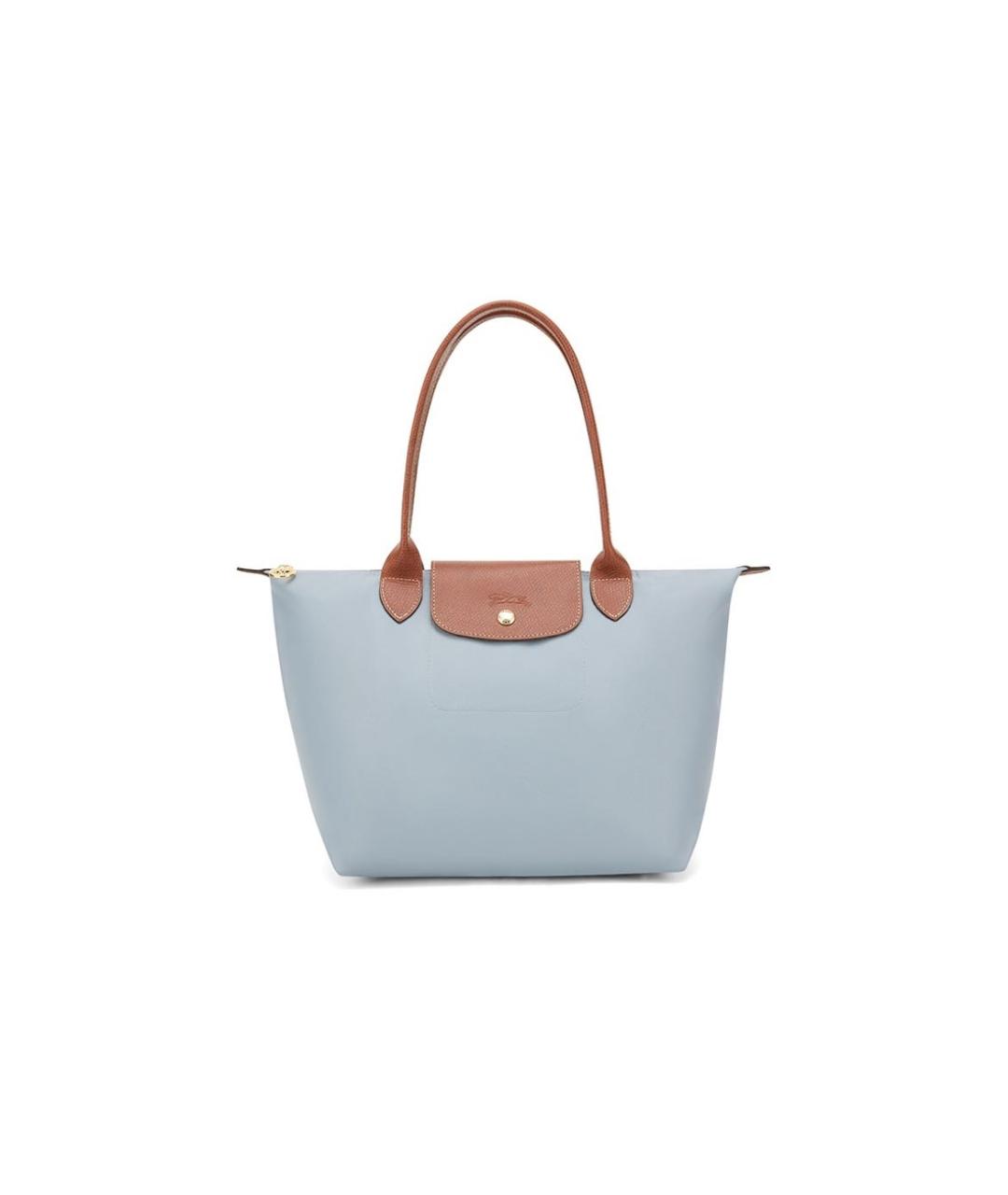 LONGCHAMP Голубая тканевая сумка тоут, фото 1