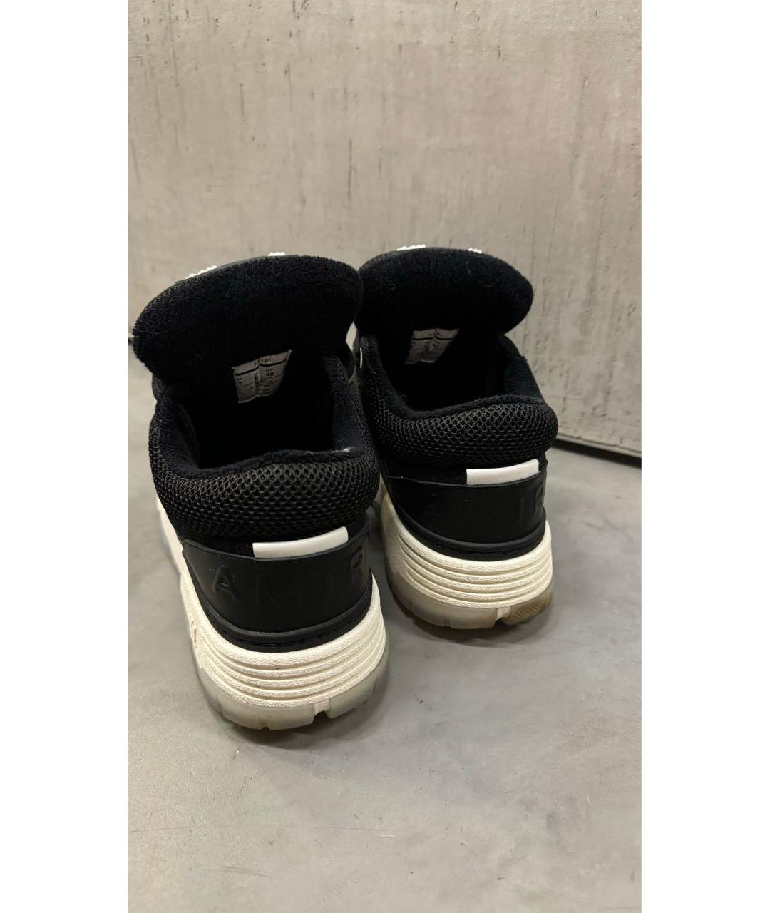 AMIRI Черные кожаные низкие кроссовки / кеды, фото 4