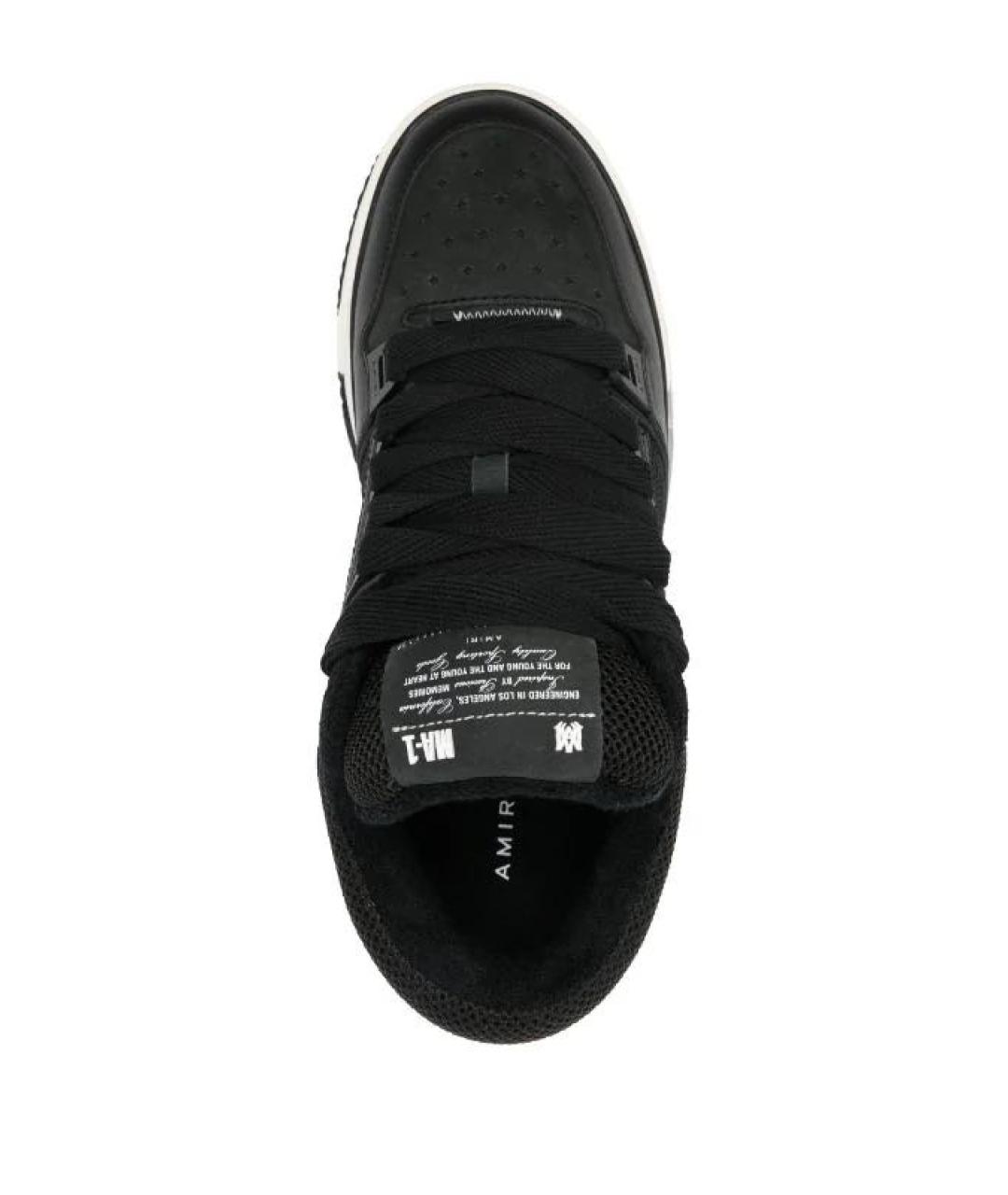 AMIRI Черные кожаные низкие кроссовки / кеды, фото 3