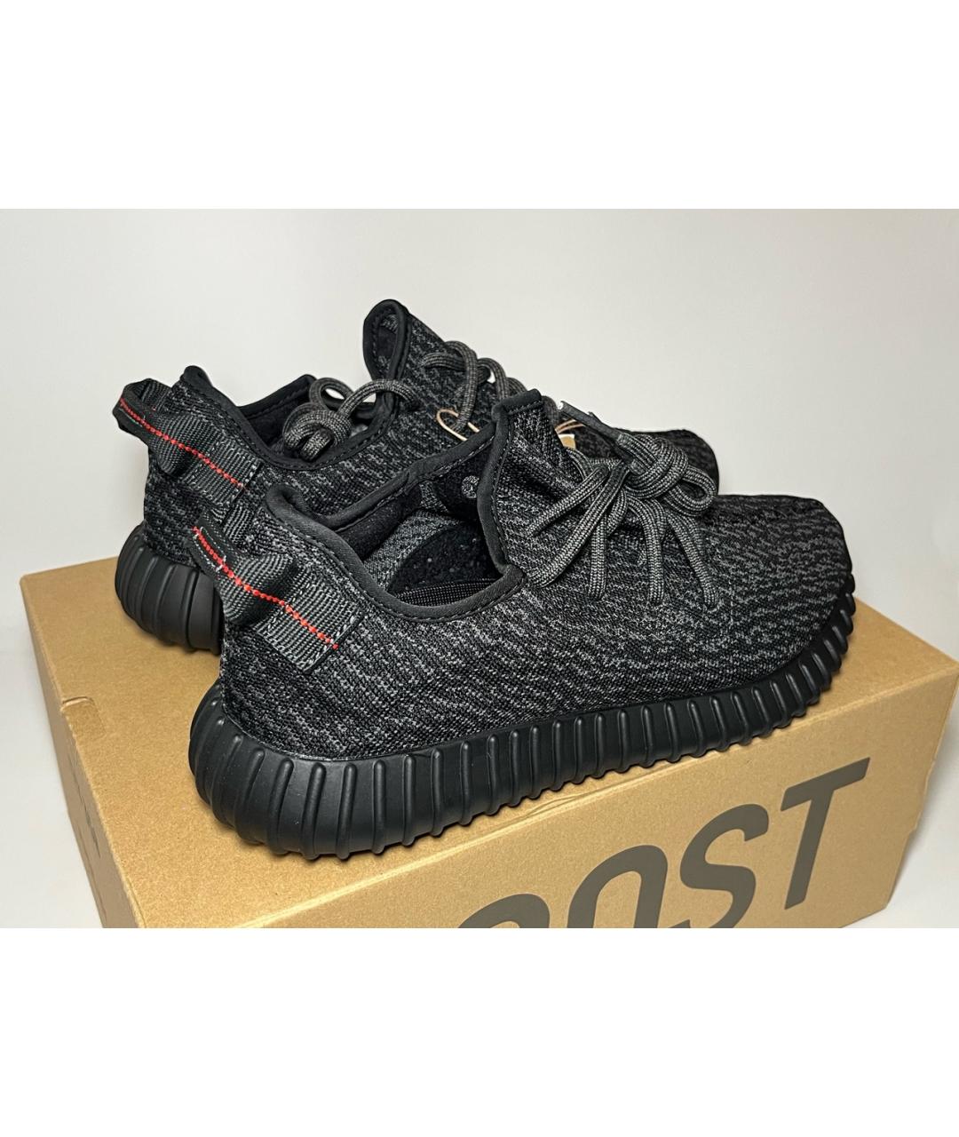 ADIDAS YEEZY Черные текстильные низкие кроссовки / кеды, фото 3