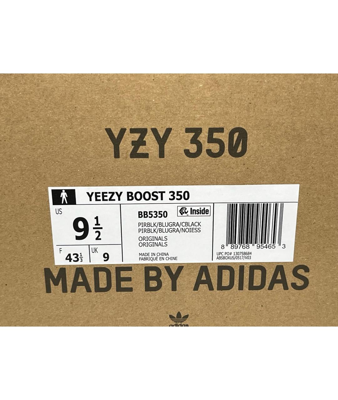 ADIDAS YEEZY Черные текстильные низкие кроссовки / кеды, фото 7