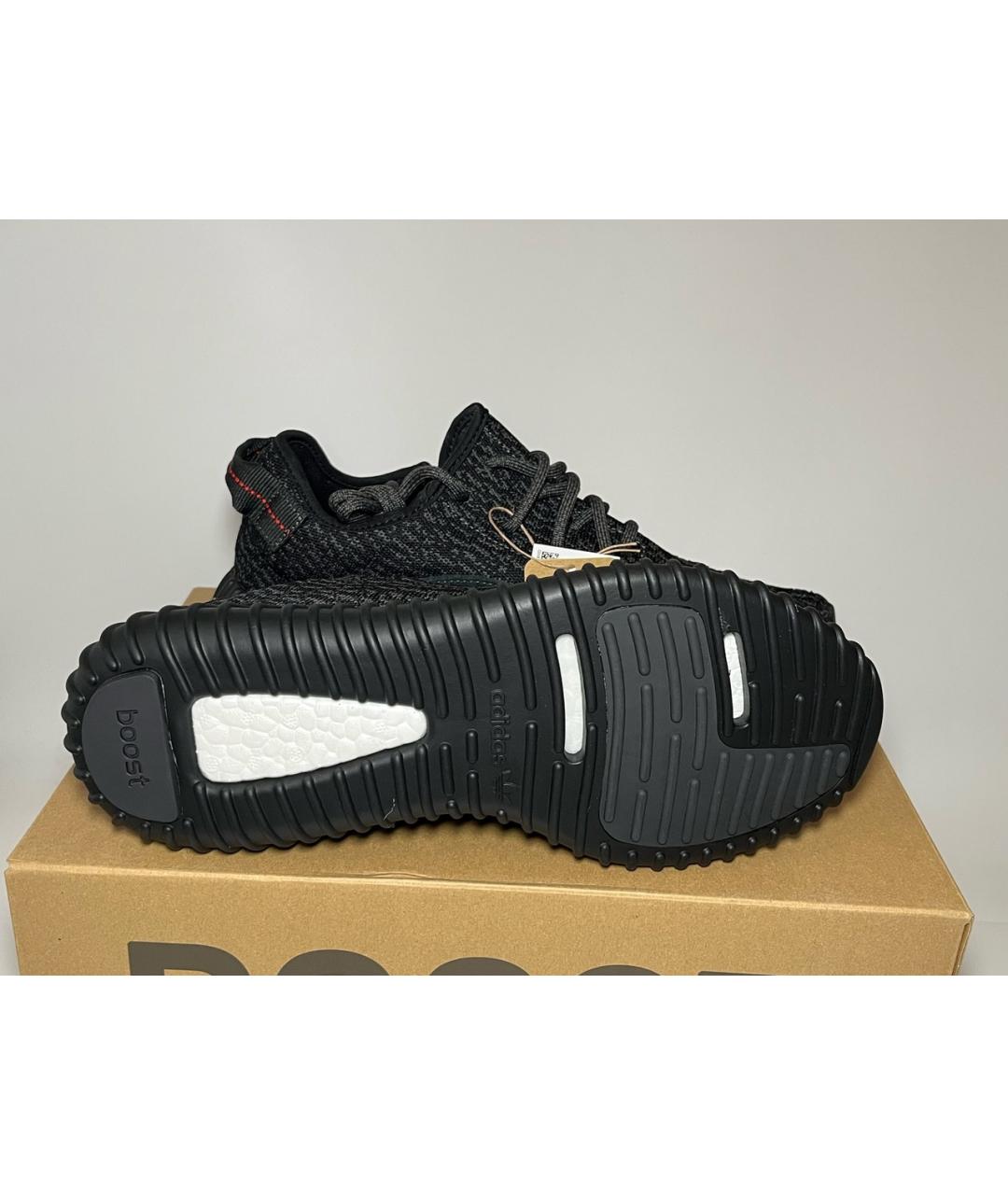 ADIDAS YEEZY Черные текстильные низкие кроссовки / кеды, фото 4