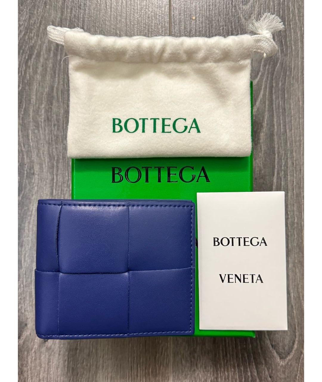 BOTTEGA VENETA Синий кожаный кошелек, фото 7