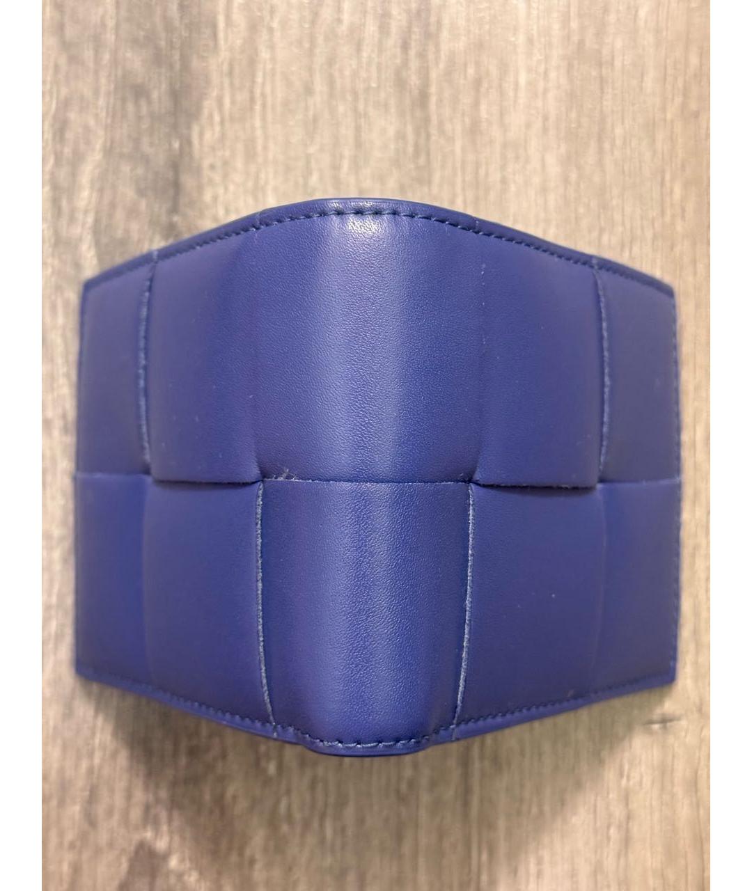 BOTTEGA VENETA Синий кожаный кошелек, фото 4