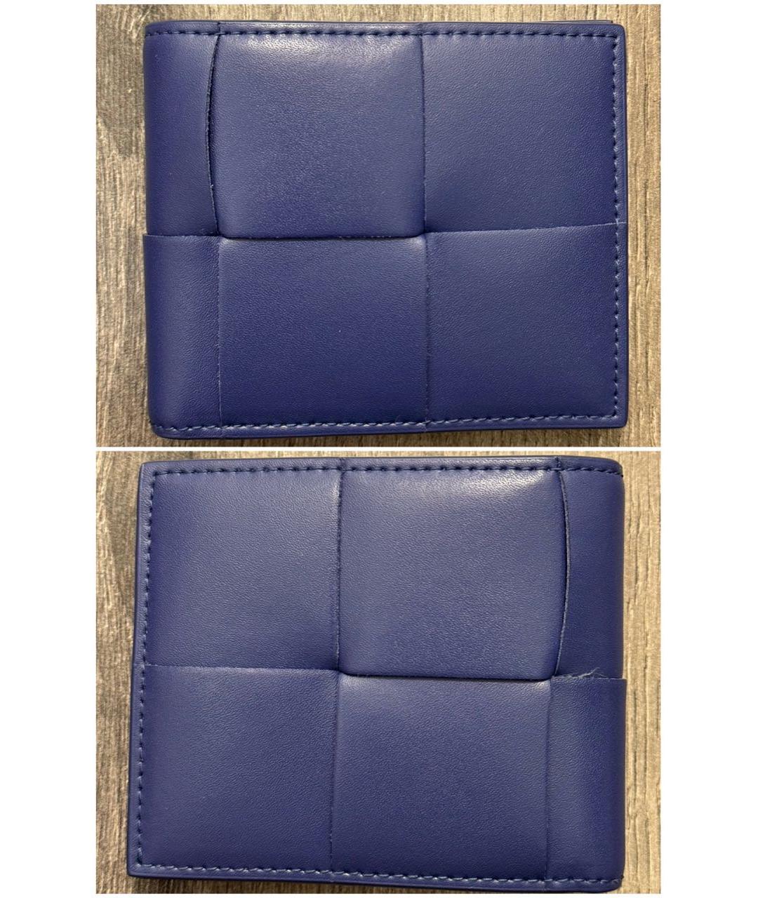 BOTTEGA VENETA Синий кожаный кошелек, фото 2