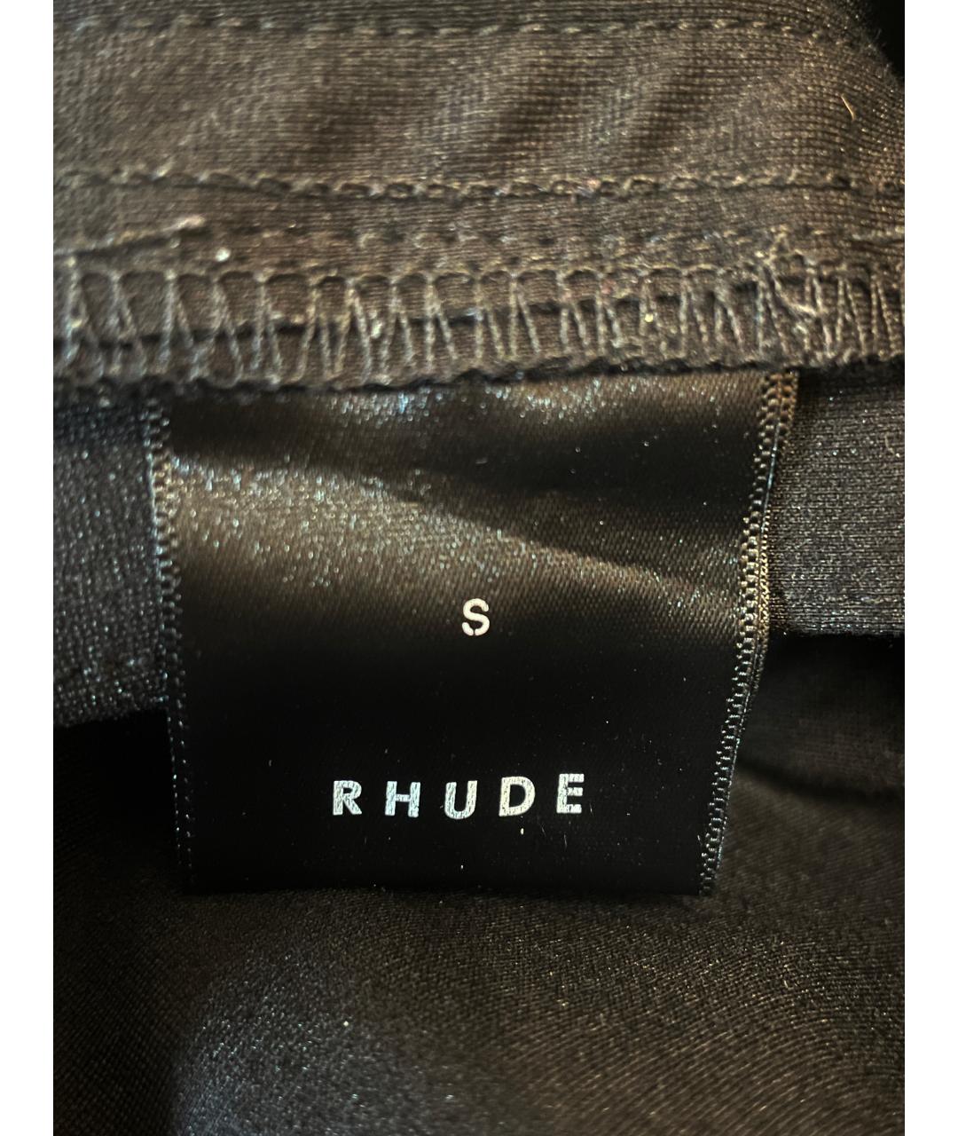 RHUDE Черные полиэстеровые повседневные брюки, фото 5