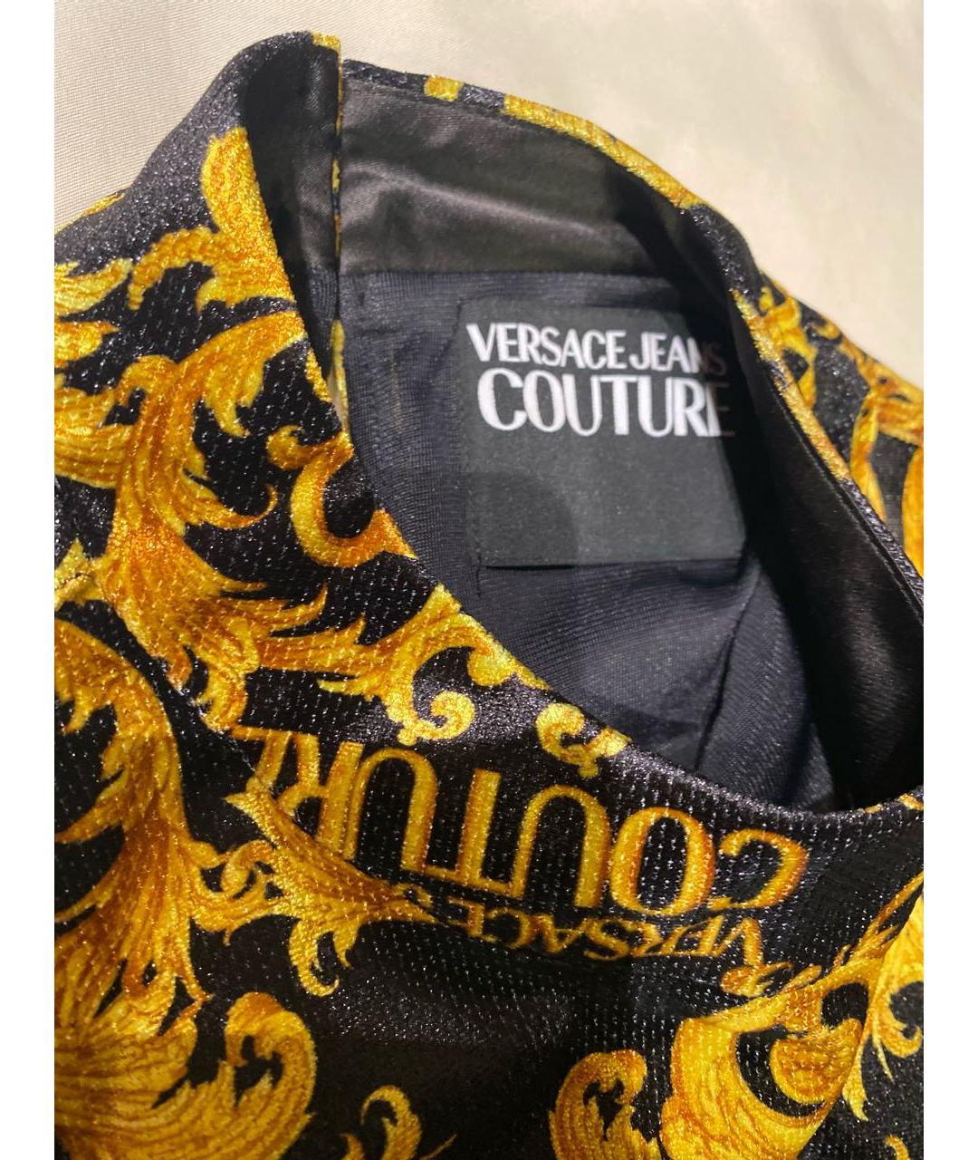 VERSACE JEANS COUTURE Желтое вискозное коктейльное платье, фото 7